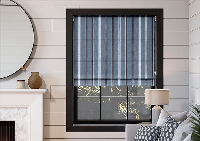 Bellagio Stripe, Mineral Blue - Twist&Fit Roman Blind - Image 3